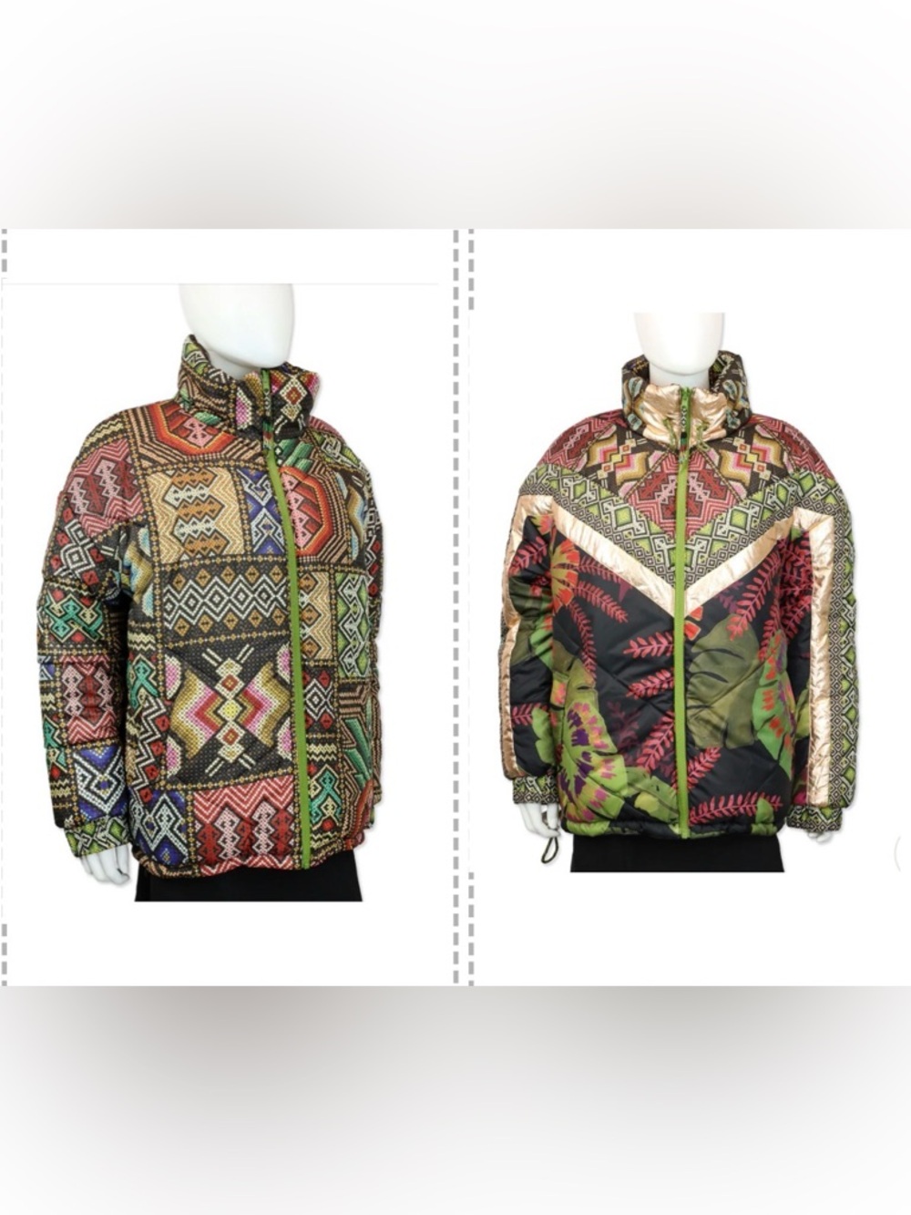 FARM Rio TROPICAL RAUTI METALLIC REVERSIBLE Multicolor Patterned Puffer Jacket